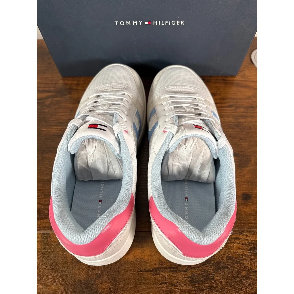 Tommy Hilfiger Neenha Womens 11 White Pink Blue Low Top Sneaker TWNEENHA 660